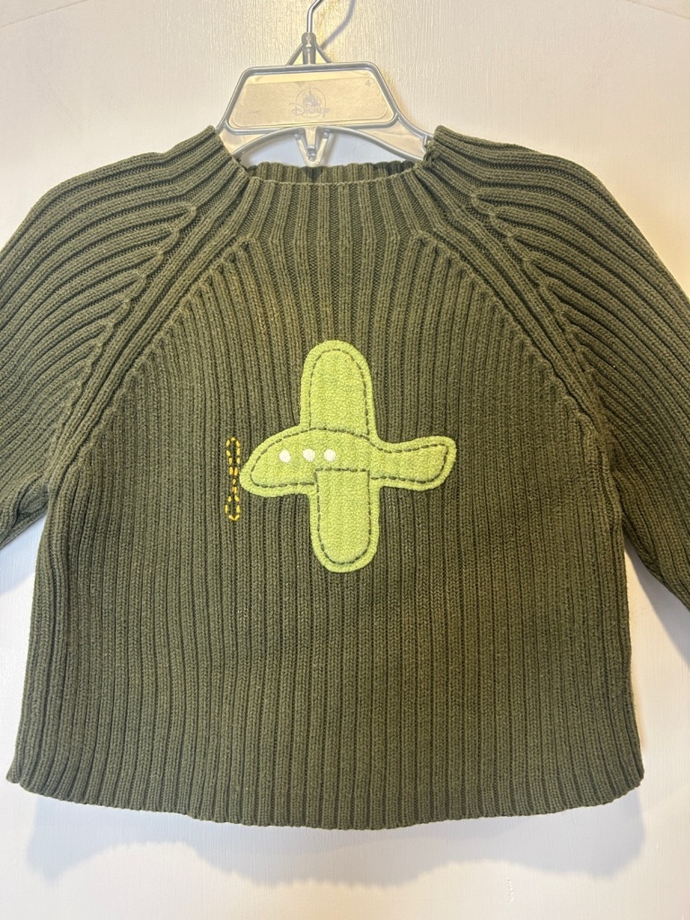 Gymboree Olive Green Ribbed Knit Sweater with Appliqué size 18-24m - Picture 2 of 4